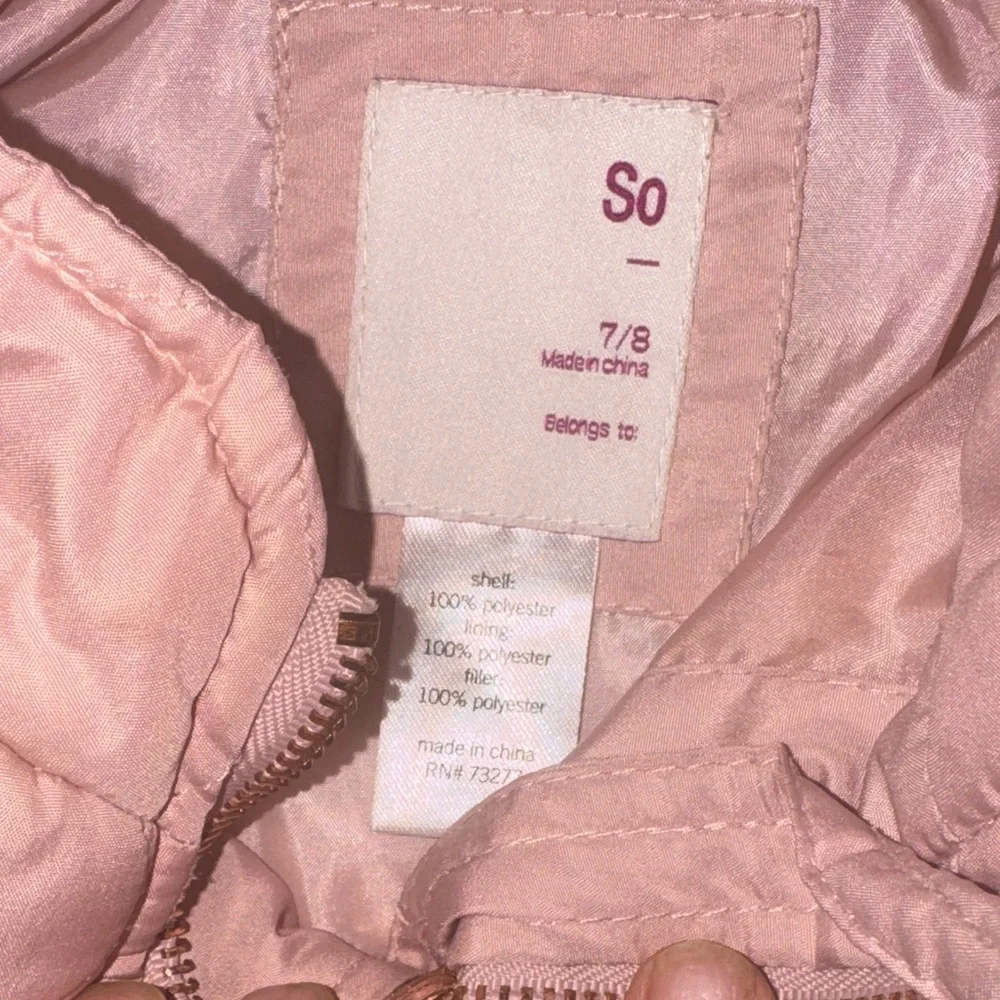 SO Light Pink Quilted Puffer Jacket with Gold Zippers - Picture 2 of 5
